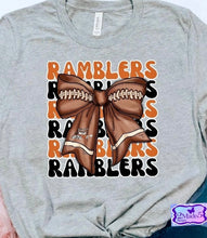 Load image into Gallery viewer, School Mascot Football Bow Shirt-Heritage Generals, Ringgold Tigers, LFO Warriors, Gordon Lee Trojans, Ridgeland Panthers, Lafayette Ramblers
