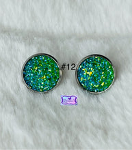Load image into Gallery viewer, Round Druzy Quartz Stud Pierced Earrings-Assorted Styles