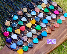 Load image into Gallery viewer, Natural Stone Quartz Heart Pendant Necklace