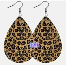 Load image into Gallery viewer, Large Dangle Pierced Faux Leather Earrings-assorted
