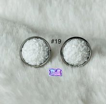 Load image into Gallery viewer, Round Druzy Quartz Stud Pierced Earrings-Assorted Styles