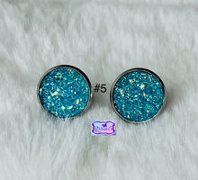 Load image into Gallery viewer, Round Druzy Quartz Stud Pierced Earrings-Assorted Styles