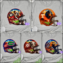 Load image into Gallery viewer, College Football Mascot Helmet Shirts-Tennessee, Georgia, Alabama, Auburn & Florida