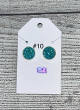 Load image into Gallery viewer, Round Druzy Quartz Stud Pierced Earrings-Assorted Styles