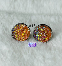 Load image into Gallery viewer, Round Druzy Quartz Stud Pierced Earrings-Assorted Styles