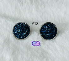 Load image into Gallery viewer, Round Druzy Quartz Stud Pierced Earrings-Assorted Styles