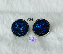 Load image into Gallery viewer, Round Druzy Quartz Stud Pierced Earrings-Assorted Styles