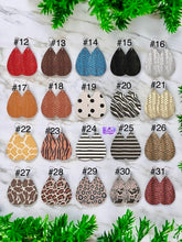 Load image into Gallery viewer, Large Dangle Pierced Faux Leather Earrings-assorted