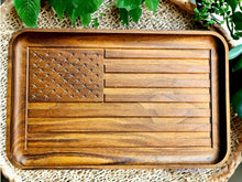 Load image into Gallery viewer, US Flag Large Rectangle Solid Wood Valet Catch-All Tray