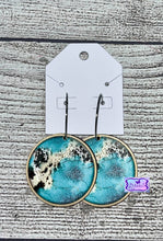 Load image into Gallery viewer, Leopard Wood Dangle Earrings