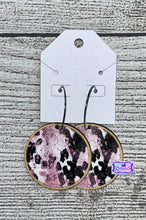 Load image into Gallery viewer, Leopard Wood Dangle Earrings