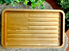 Load image into Gallery viewer, US Flag Large Rectangle Solid Wood Valet Catch-All Tray