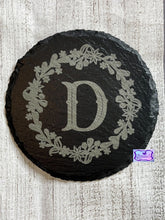 Load image into Gallery viewer, Custom Initial or Monogram Slate Coaster