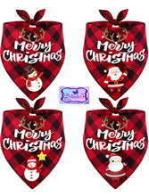 Load image into Gallery viewer, Pet Christmas Bandana Buffalo plaid