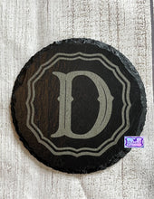 Load image into Gallery viewer, Custom Initial or Monogram Slate Coaster