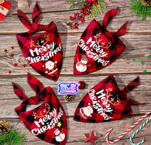 Load image into Gallery viewer, Pet Christmas Bandana Buffalo plaid