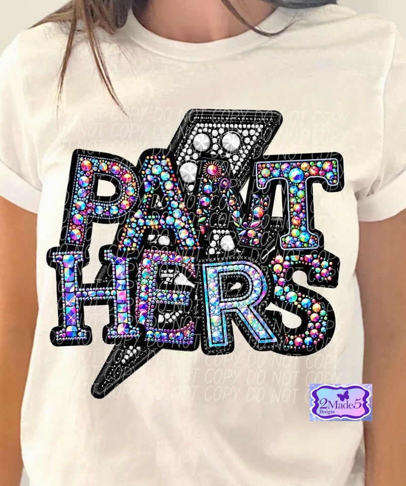 Panthers Rhinestone Lightning Bolt Shirt