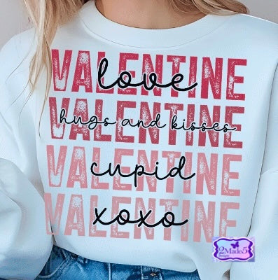 Valentine-Love, Hugs & Kisses, Cupid, XOXO Distressed Shirt