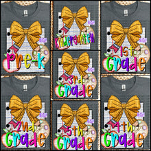 Load image into Gallery viewer, Grade Level Pencil Bow Shirts
