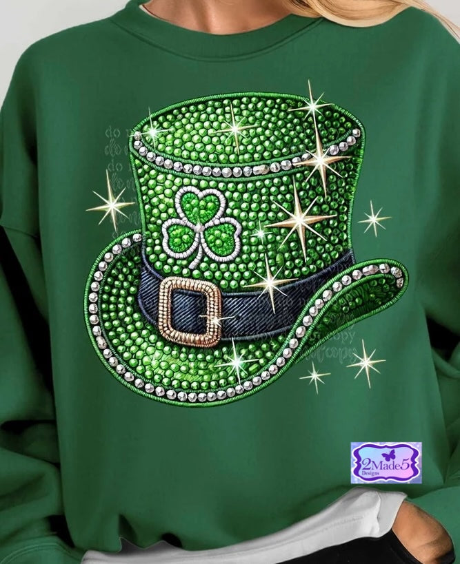 St Patrick’s Day Bejewelled Hat Shirt