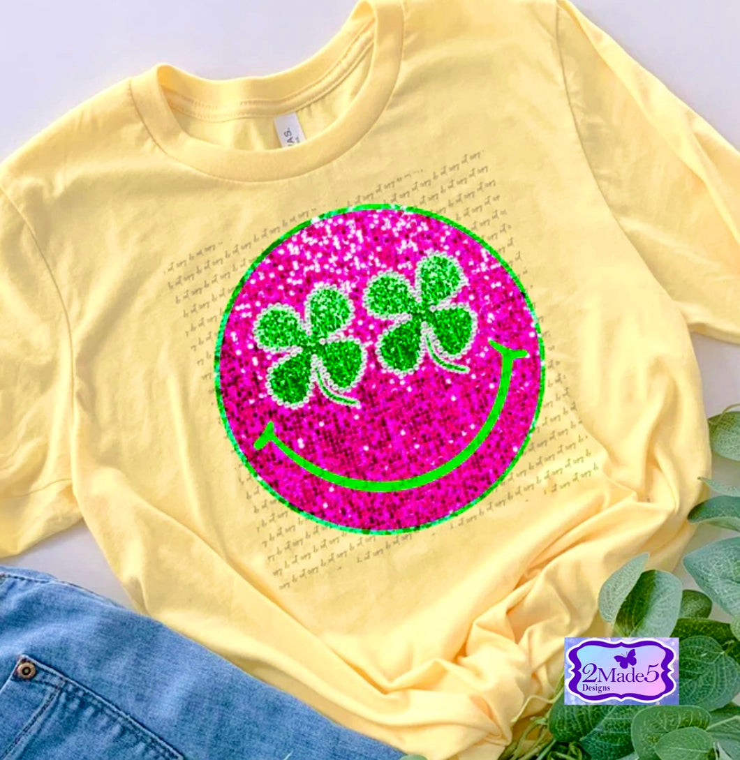 St. Patrick’s Pink Smiley Face Shirt