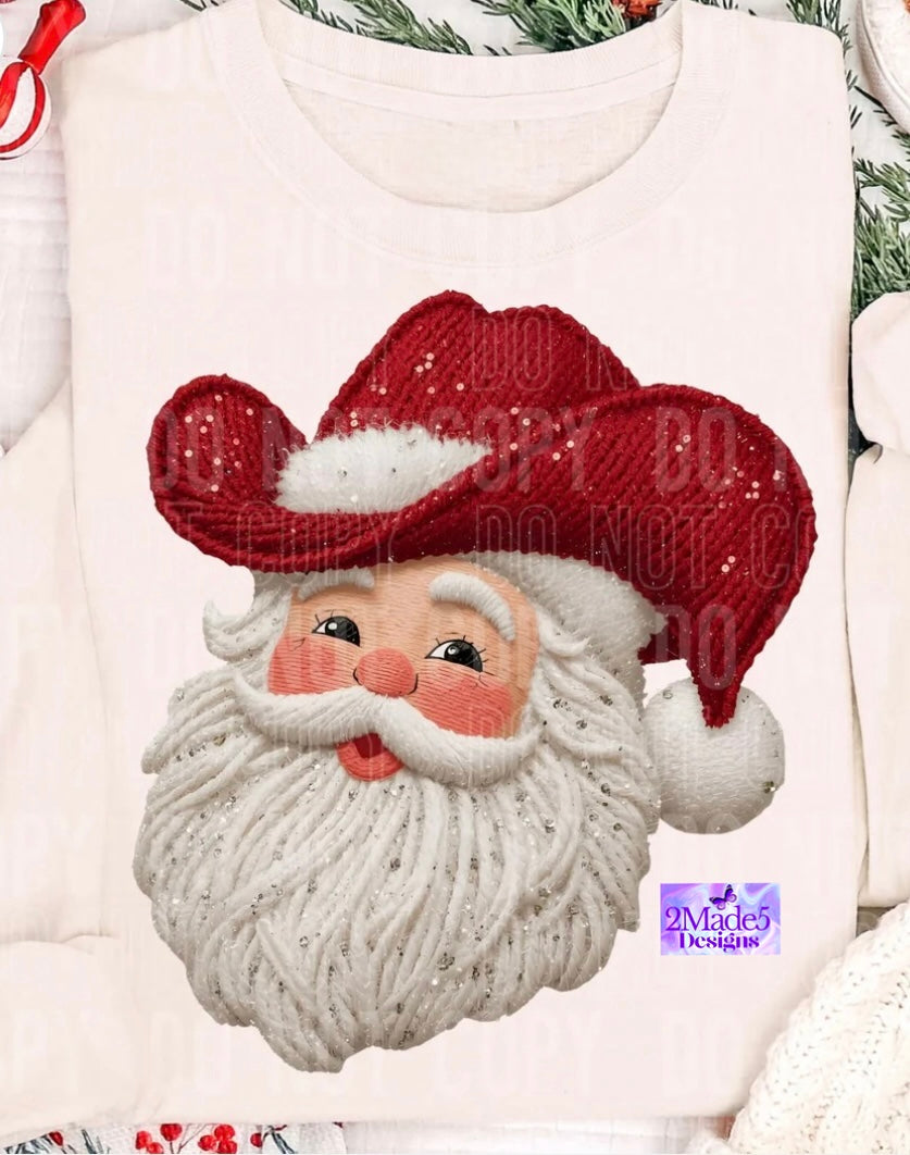 Cowboy Santa Claus faux yarn Shirt