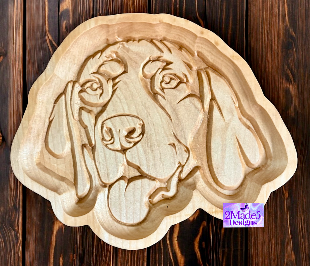 Dog Shape-Hound Dog Solid Wood Valet Catch-All Tray