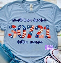 Load image into Gallery viewer, Small Town Freedom Zip Code Shirt
