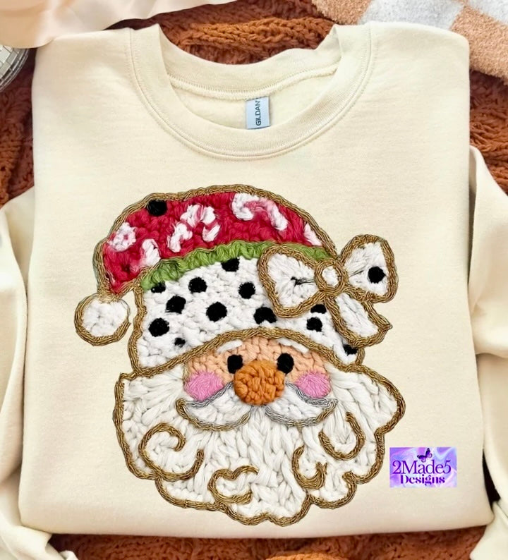 Santa Face faux yarn Shirt
