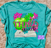Load image into Gallery viewer, Apple Floral Grade Level Shirt (in adult &amp; youth sizes)
