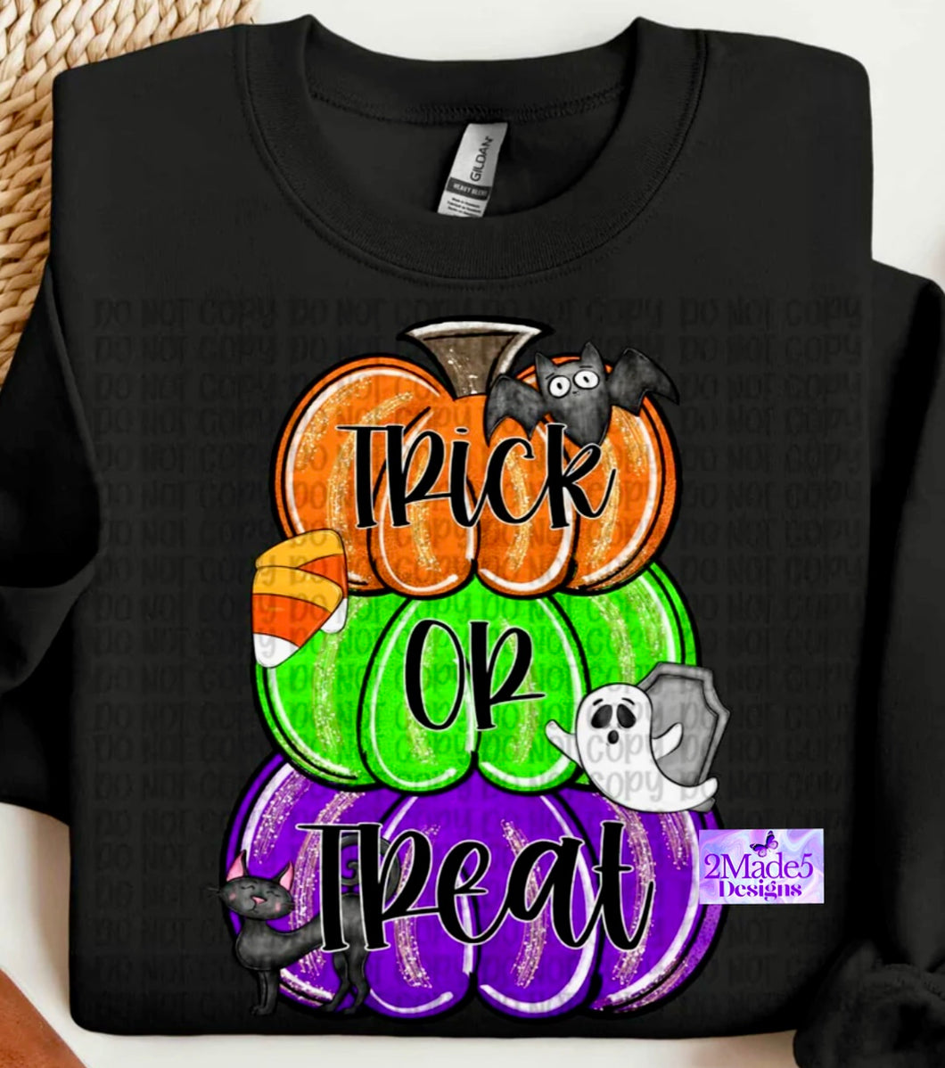 Trick Or Treat Stacked Pumpkins Shirt