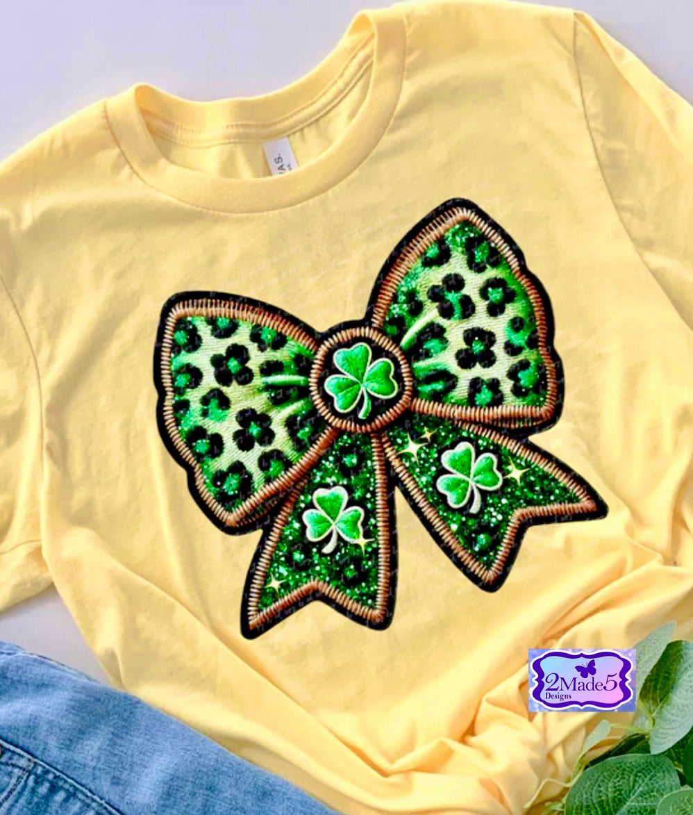 St. Patrick’s Leopard Clover Bow Shirt