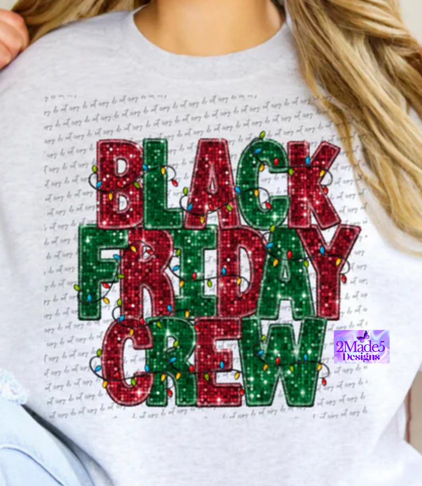 Black Friday Crew Lights faux sequins Shirt