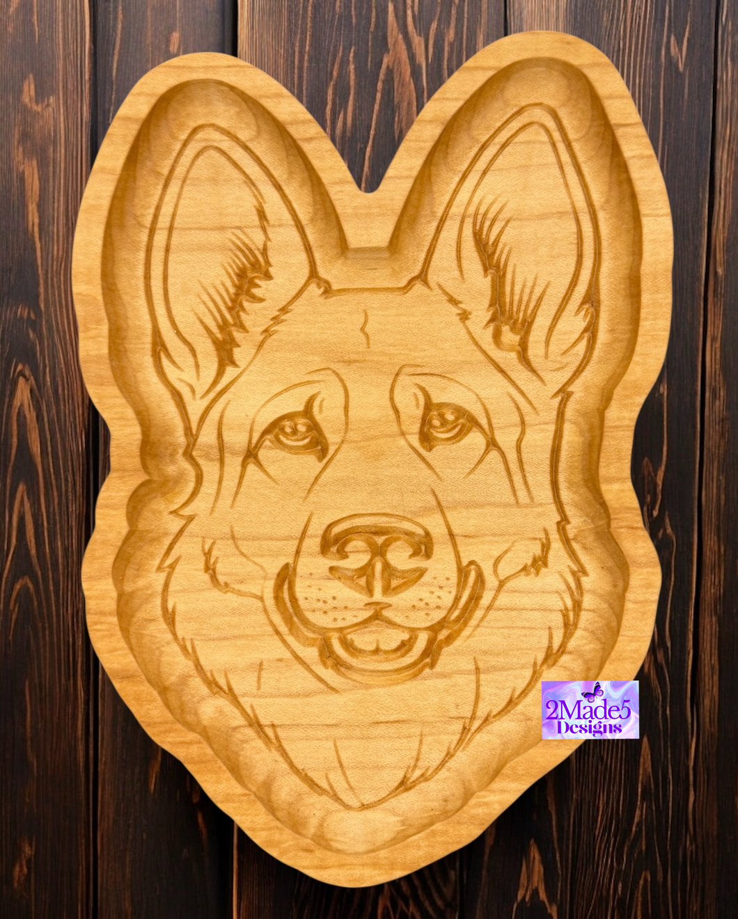 Dog Shape-German Shepherd Solid Wood Valet Catch-All Tray