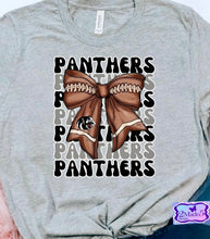 Load image into Gallery viewer, School Mascot Football Bow Shirt-Heritage Generals, Ringgold Tigers, LFO Warriors, Gordon Lee Trojans, Ridgeland Panthers,  Lafayette Ramblers
