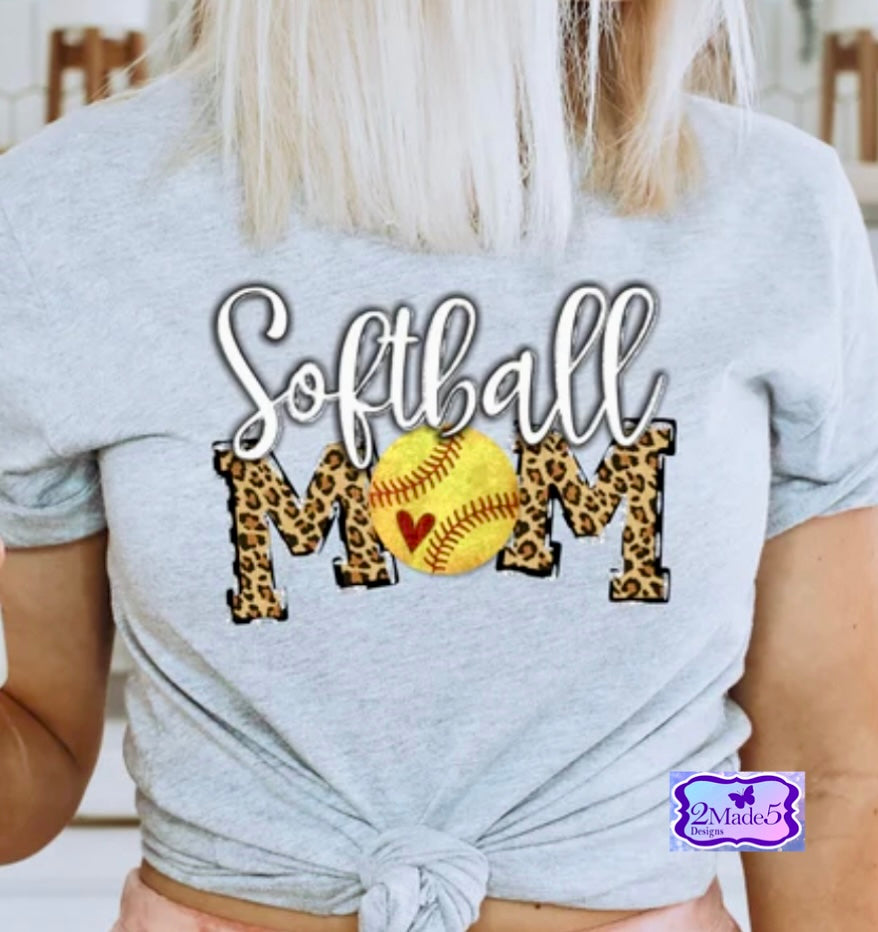 Softball Mom Heart Shirt