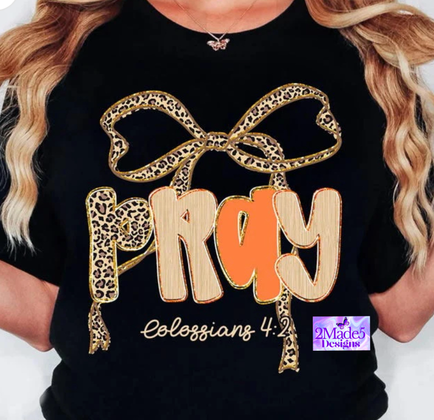 Pray Cheetah Bow Shirt