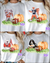 Load image into Gallery viewer, College Football Mascot Pumpkin Shirt - Georgia, Tennessee, Alabama &amp; Auburn Shirts
