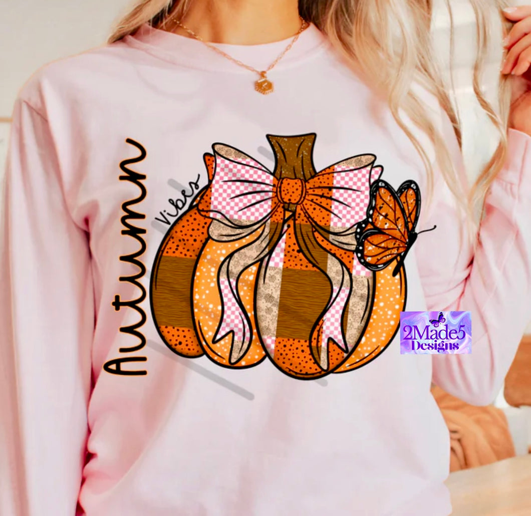 Autumn Vibes Patchwork Pumpkin Shirt