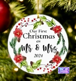 Our First Christmas as Mr & Mrs 2024 Ornament