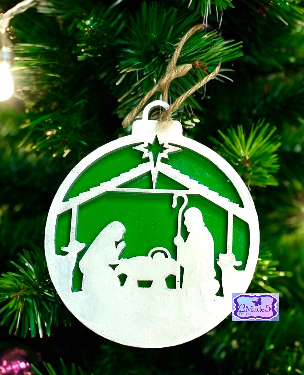 Nativity Wood Christmas Ornament