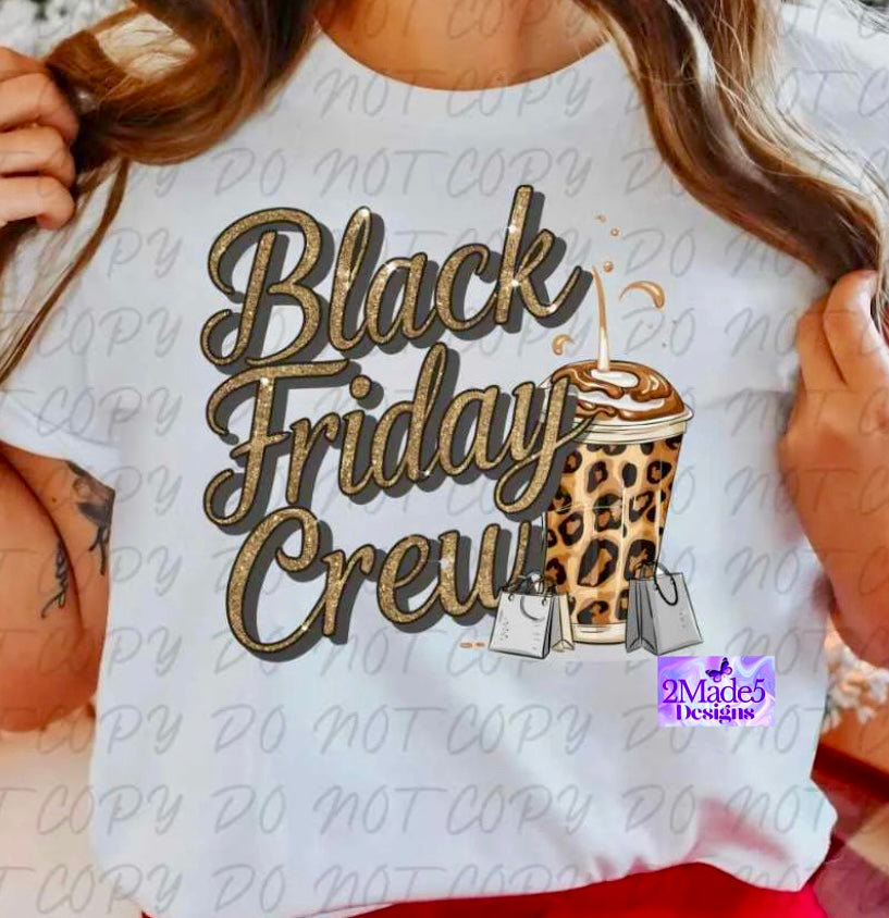 Black Friday Crew gold & leopard Shirt