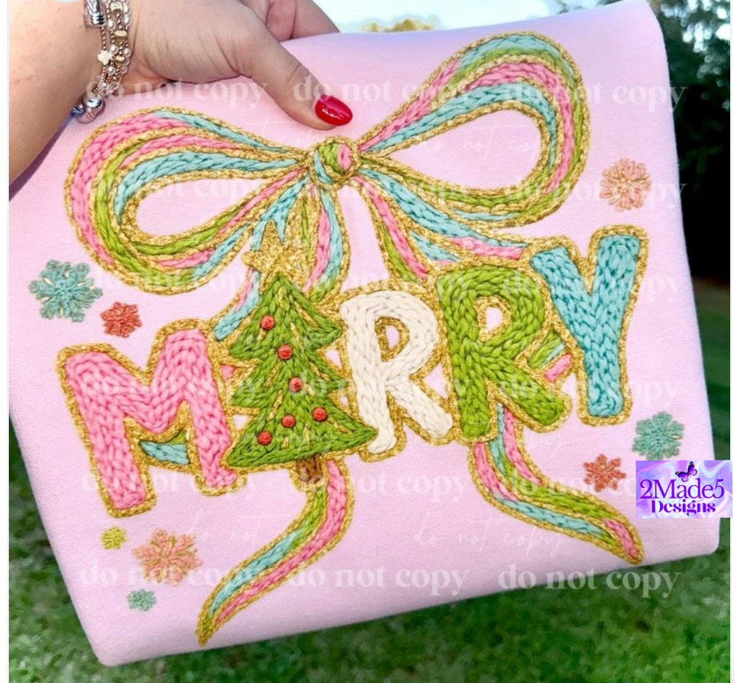 Merry Bow faux yarn Shirt
