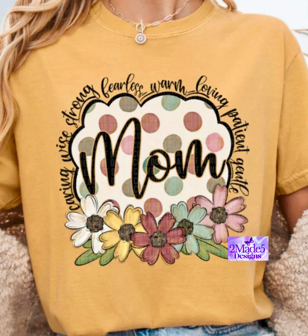 Mom Flowers Dots Shirt