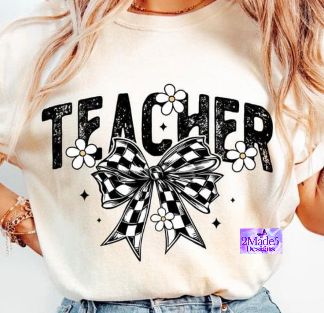 Teacher Coquette Bow Shirt