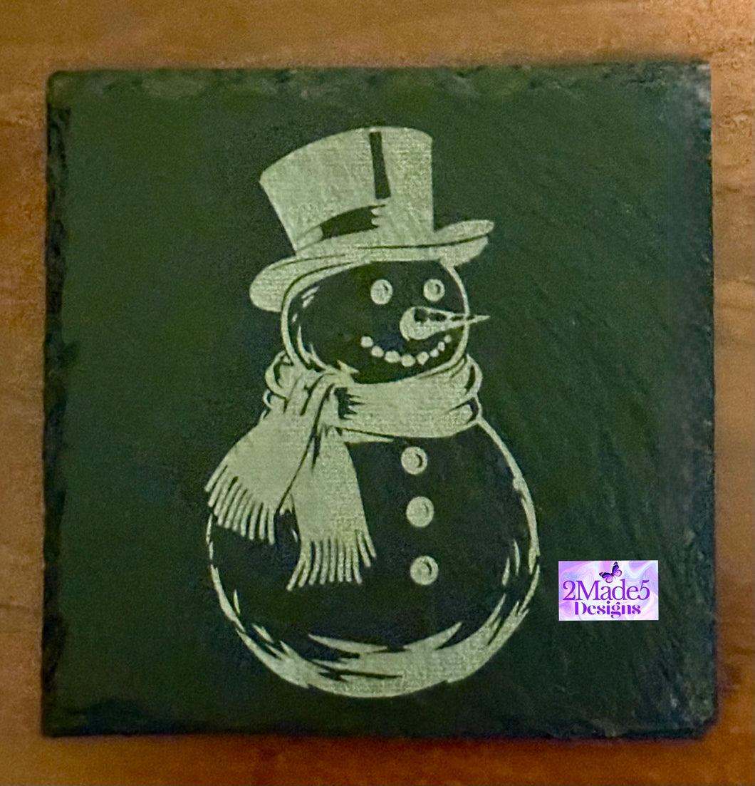 Snowman Slate Coaster