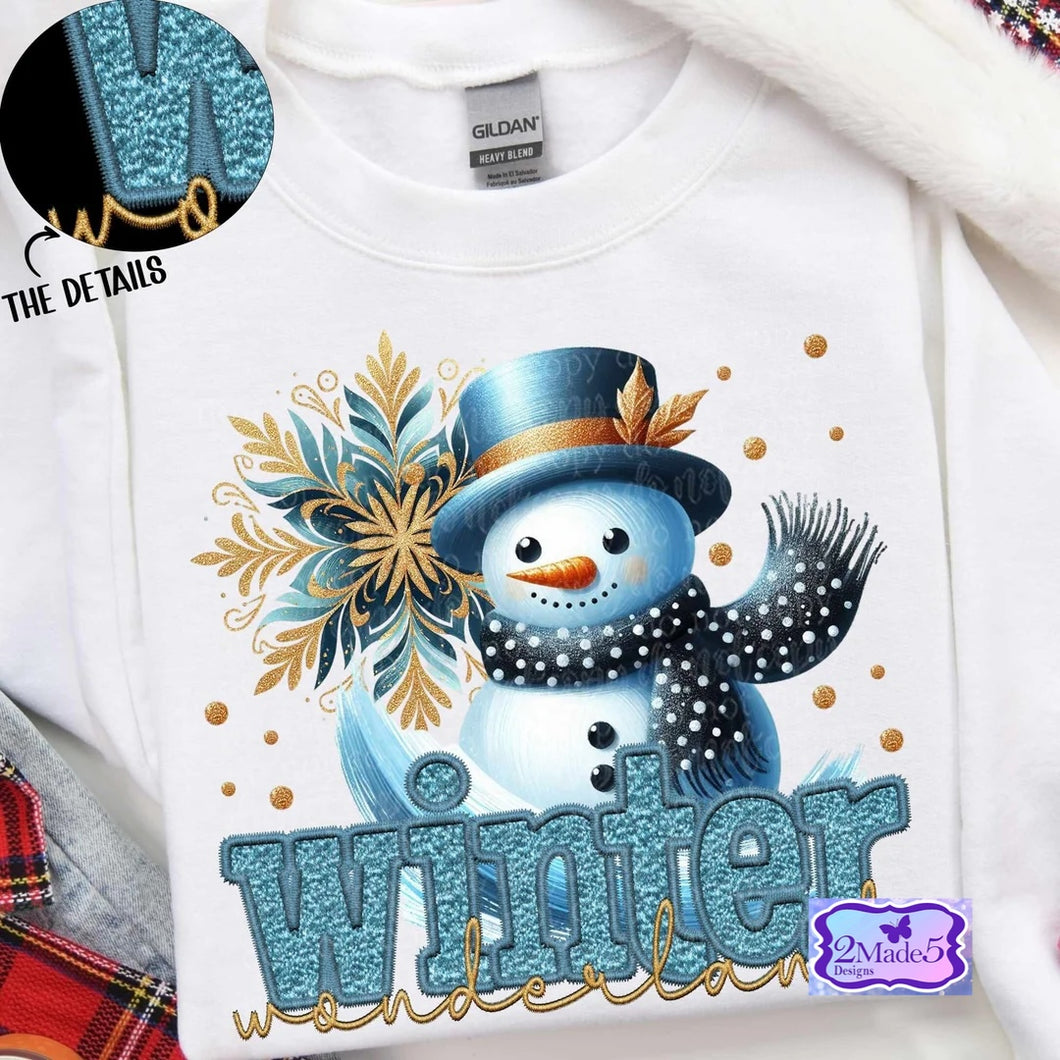 Winter Wonderland faux embroidery Shirt