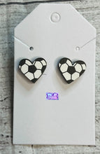 Load image into Gallery viewer, Heart Sports Stud Wood Earrings
