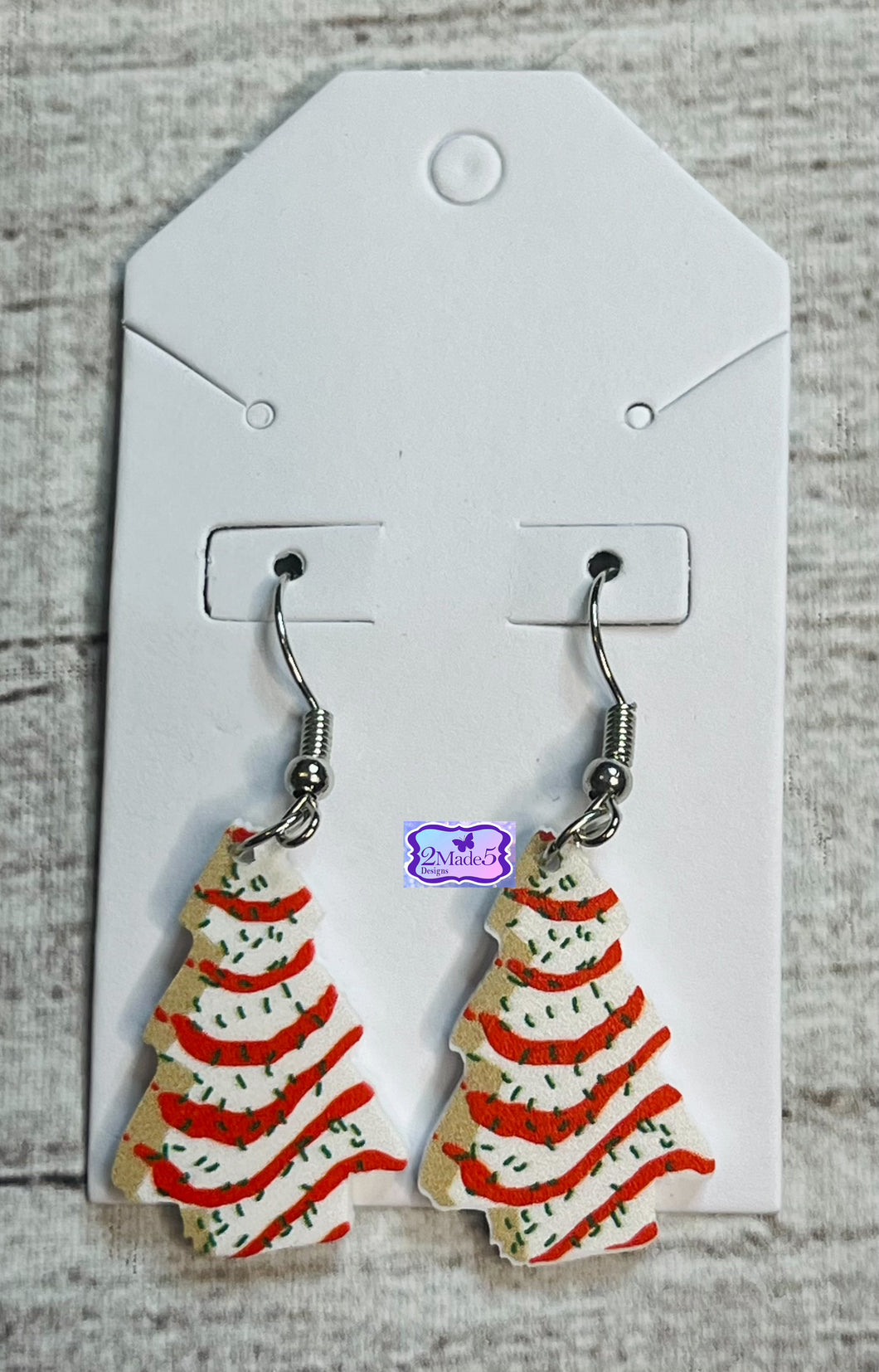 Christmas Tree Cake Dangle Acrylic Earrings