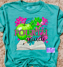 Load image into Gallery viewer, Apple Floral Grade Level Shirt (in adult &amp; youth sizes)
